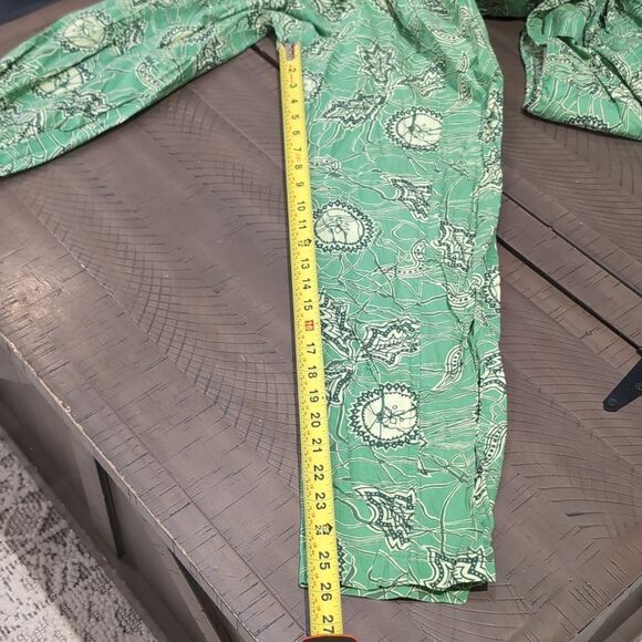 Diane von Furstenberg Green Print Vintage Jumpsuit Sz L - Picture 11 of 11